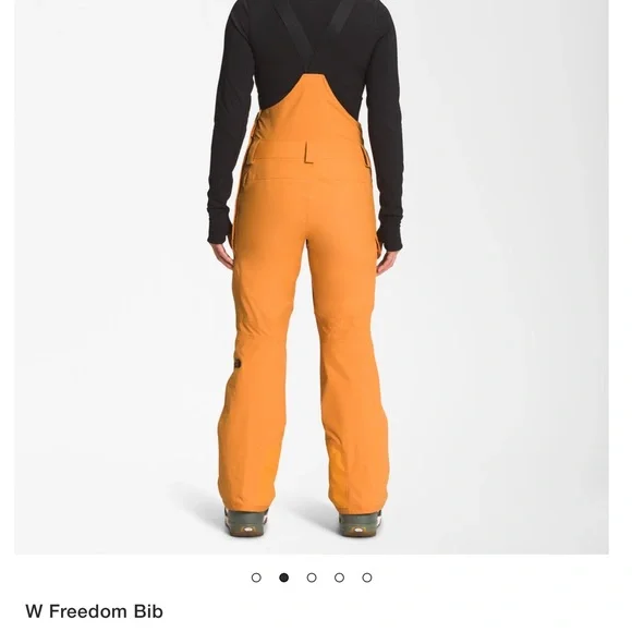 The North Face Women's Ski Bib in Orange - Picture 2 of 6